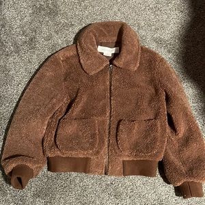 Treasure & Bond fuzzy brown jacket